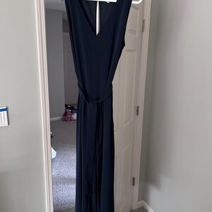 H&M Dark Blue Sleeveless Jumpsuit